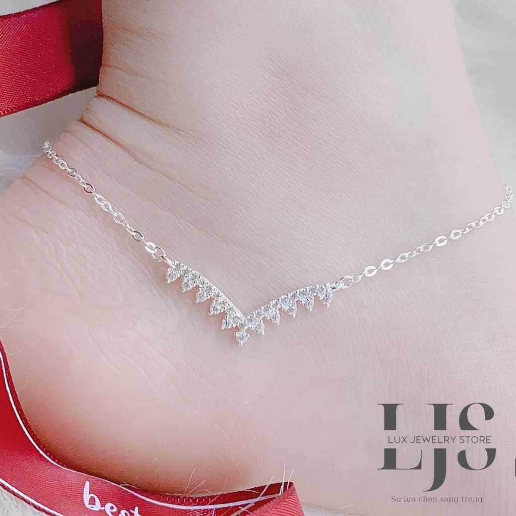 Lắc chân nữ bạc 925 Lux Jewelry, vòng chân nữ bạc trẻ trung cao cấp - LUX972