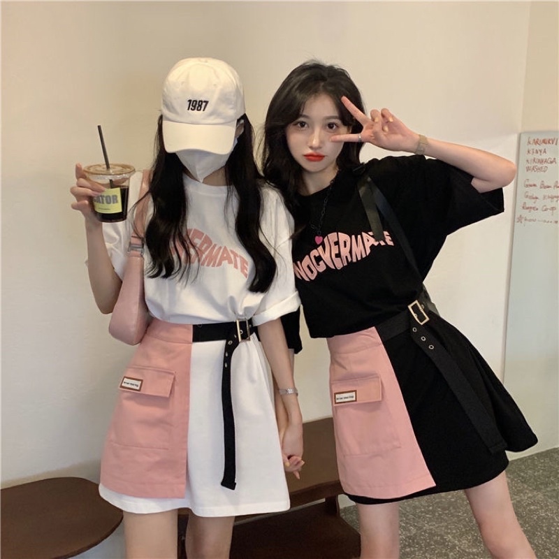 【ORDER】SET ÁO THUN DÀI + CHÂN VÁY THẮT SIÊU CUTE