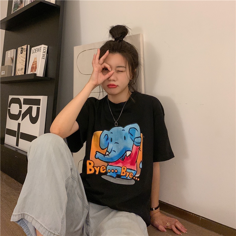 Áo Thun Ngắn Tay Cổ Tròn Dáng Rộng Thời Trang Mùa Hè Dành Cho Nữ