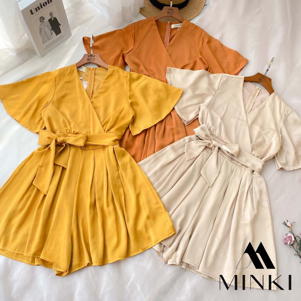 [SHOP ĐỒNG GIÁ] JUMPSUIT CÁNH TIÊN - CHẤT LIỆU CÁT TƠ NHẬP KHẨU - HÀNG THIẾT KẾ - MÀU NÂU ĐẤT/ CAM/ NUDE
