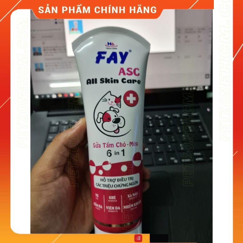 Sữa Tắm Chó Mèo FAY ASC All Skin Care 290ml Hỗ trợ ghẻ ngứa xà mâu nấm da