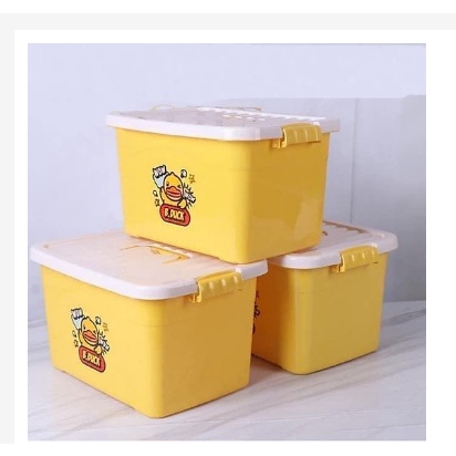 Thùng nhựa con vịt vàng đựng đồ đa năng có nắp đậy có quai xách