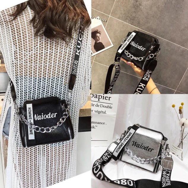 Túi xách thời trang Waioder dây chữ bản to hottrend 2018