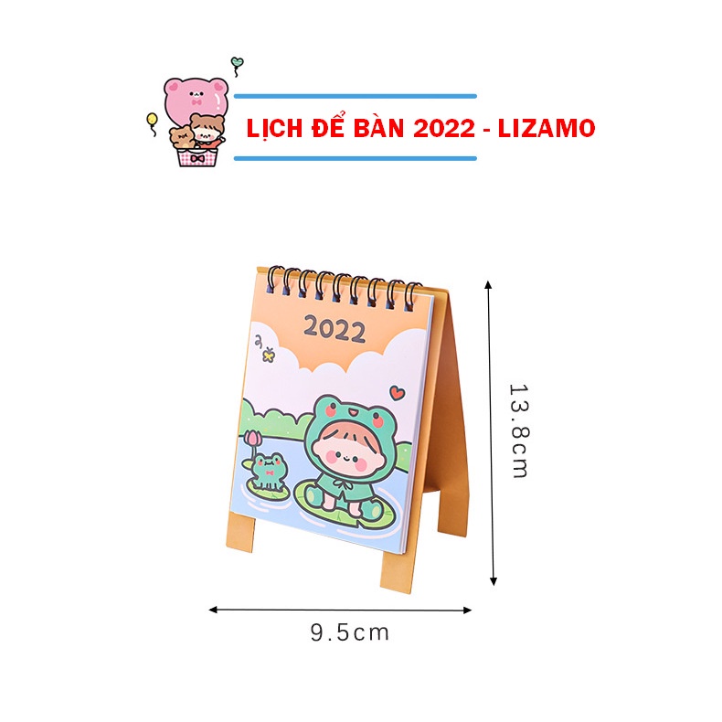 Lịch để bàn mini năm 2022 xinh xắn Lizamo LB89