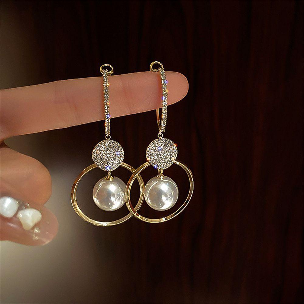ROWANS Bông Tai Thời Trang Kiểu Đinh Tán Cỡ Lớn Phong Cách Hàn Quốc Cho Nữ