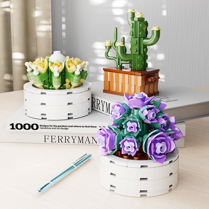 Đồ Chơi Lắp Ráp Chậu Cây Cảnh Cỡ Nhỏ Dễ Thương Cho Bé Gái