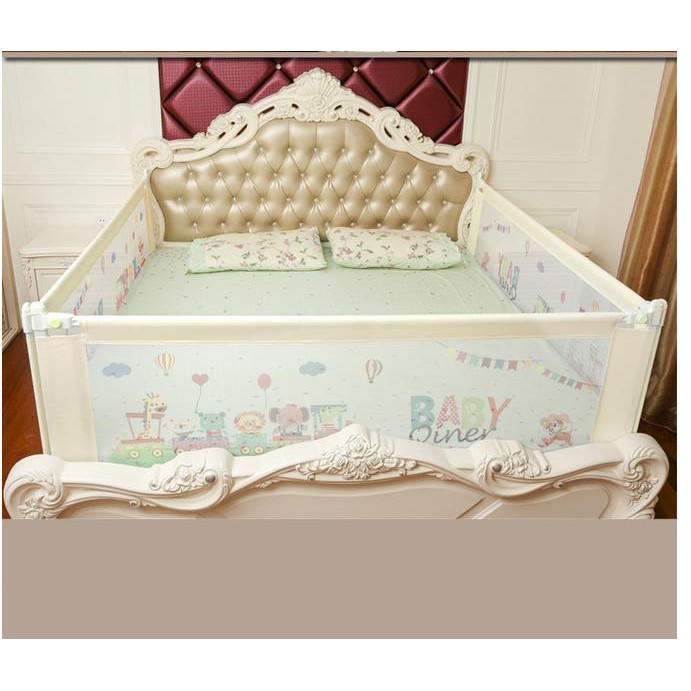 Thanh Chắn Giường Cao Cấp Babyqiner Cho Bé Mẫu Mới Nhất Trượt Lên Trượt Xuống