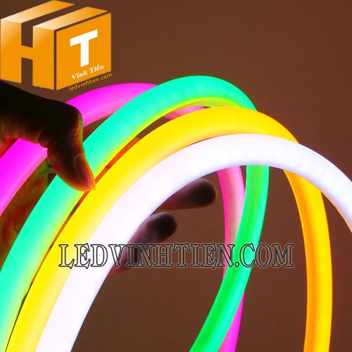 Led dây neon 220V cuộn 100m loại ống tròn / 2 cạnh chính hãng Vĩnh Tiến. sáng đều, màu đẹp, dây dẻo