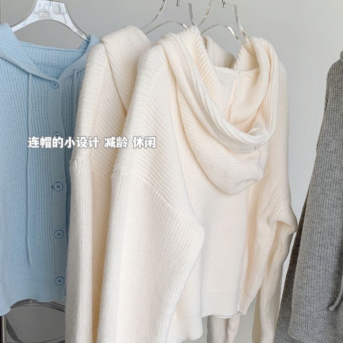 Áo Hoodie Croptop Dệt Kim Mềm Mại Cho Nữ