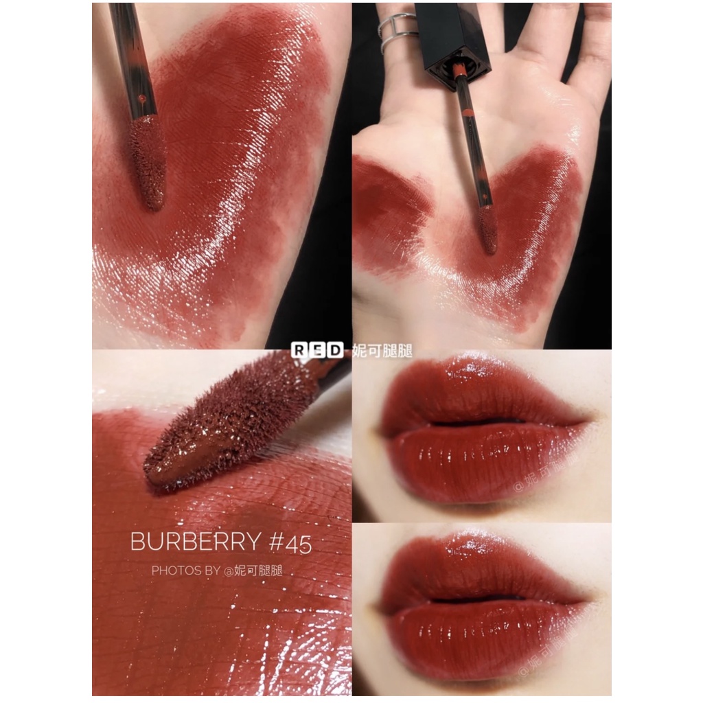 Son Kem Burberry Kisses Lip Lacquer 45 Dark Russet Trang i m moi TheFaceHolic