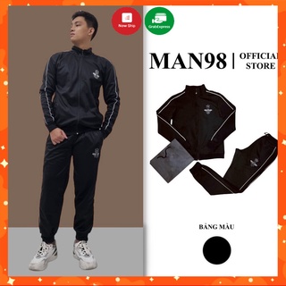 Bộ nỉ nam thu đông, đồ bộ thể thao nam kéo khóa thêu logo ong cao cấp M1