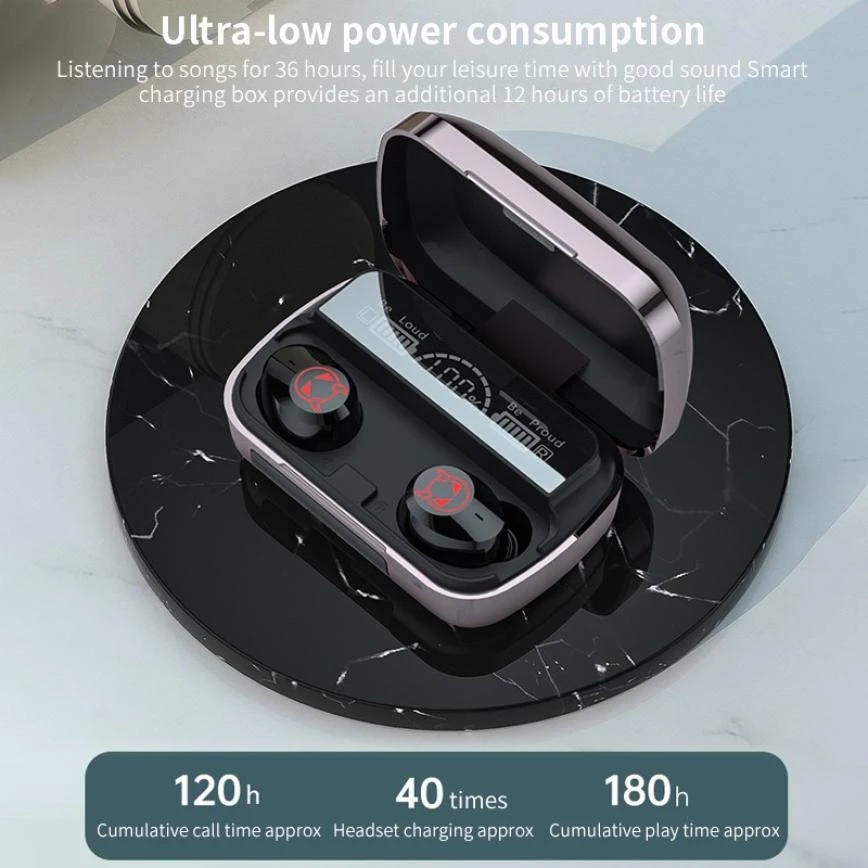 Tai Nghe Nhét Tai TZUZL M23 Tws Bluetooth 5.1 Không Dây Có Hộp Sạc Điều Khiển Và Micro Cho Android Ios
