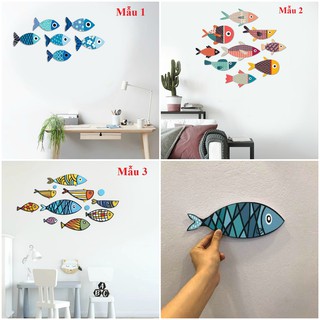 Bộ cá trang trí tường độc đáo dễ thương (Không cần đinh, khoan)