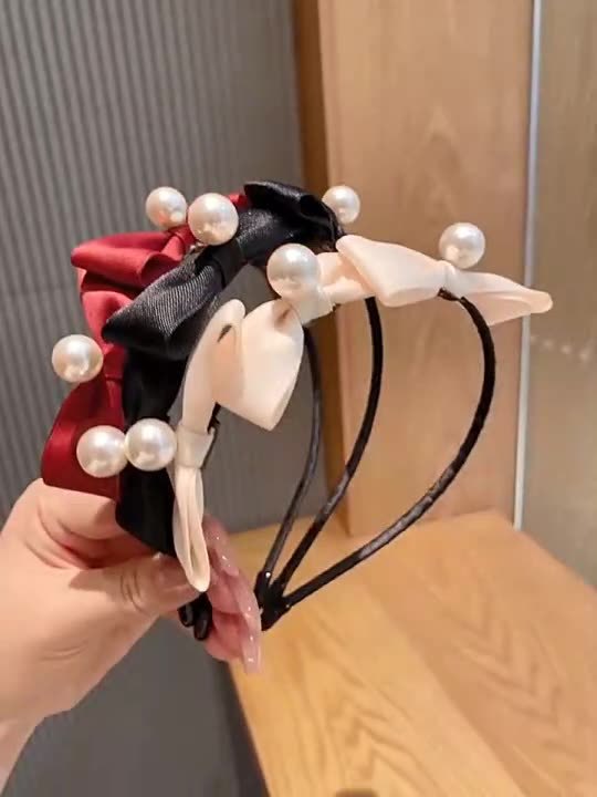 Băng Đô Đính Nơ Vải Satin Phong Cách Hàn Quốc