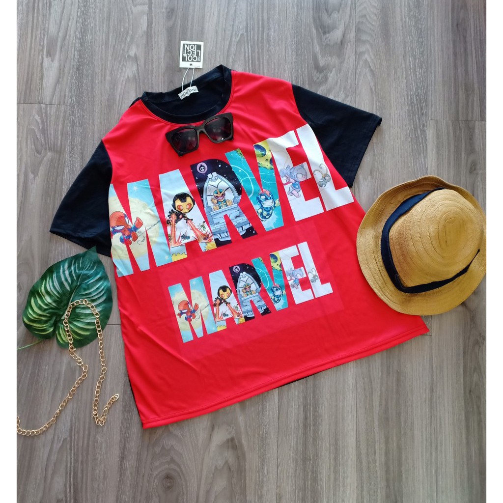 áo thun marvel bigsize UNISEX - Áo ngắn tay không cổ