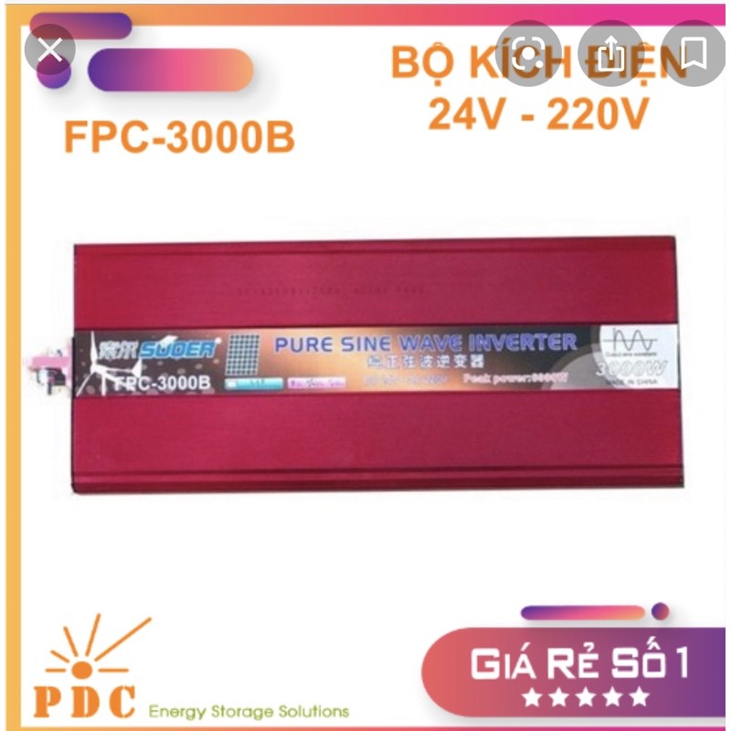 bộ chuyển đổi nguồn 24v lên 220v 3000W suore sin chuẩn