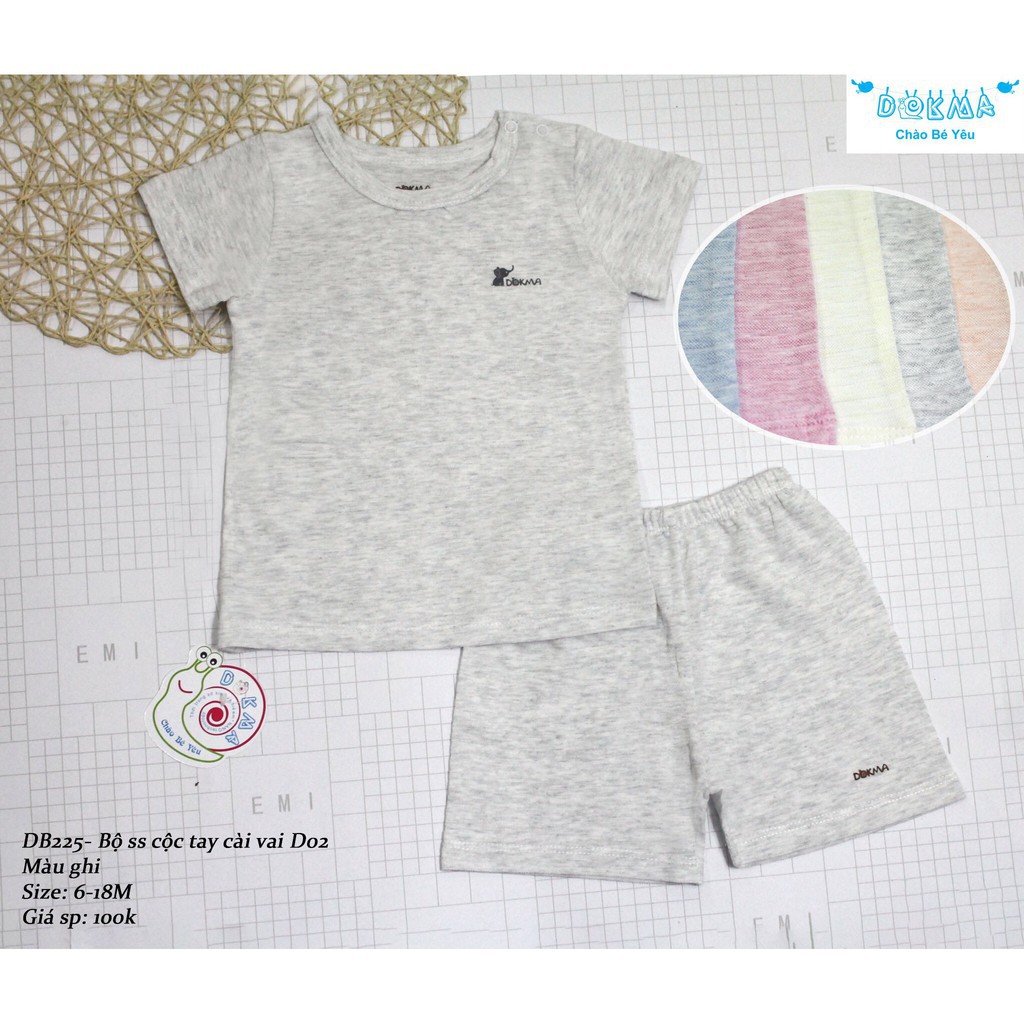 Dokma - Bộ sơ sinh cài vai cộc tay 6-18M ( DB225 )