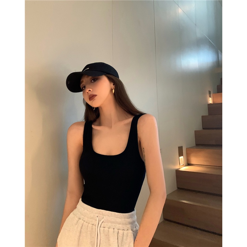 Áo hai dây dáng ôm co giãn thời trang Hàn Quốc