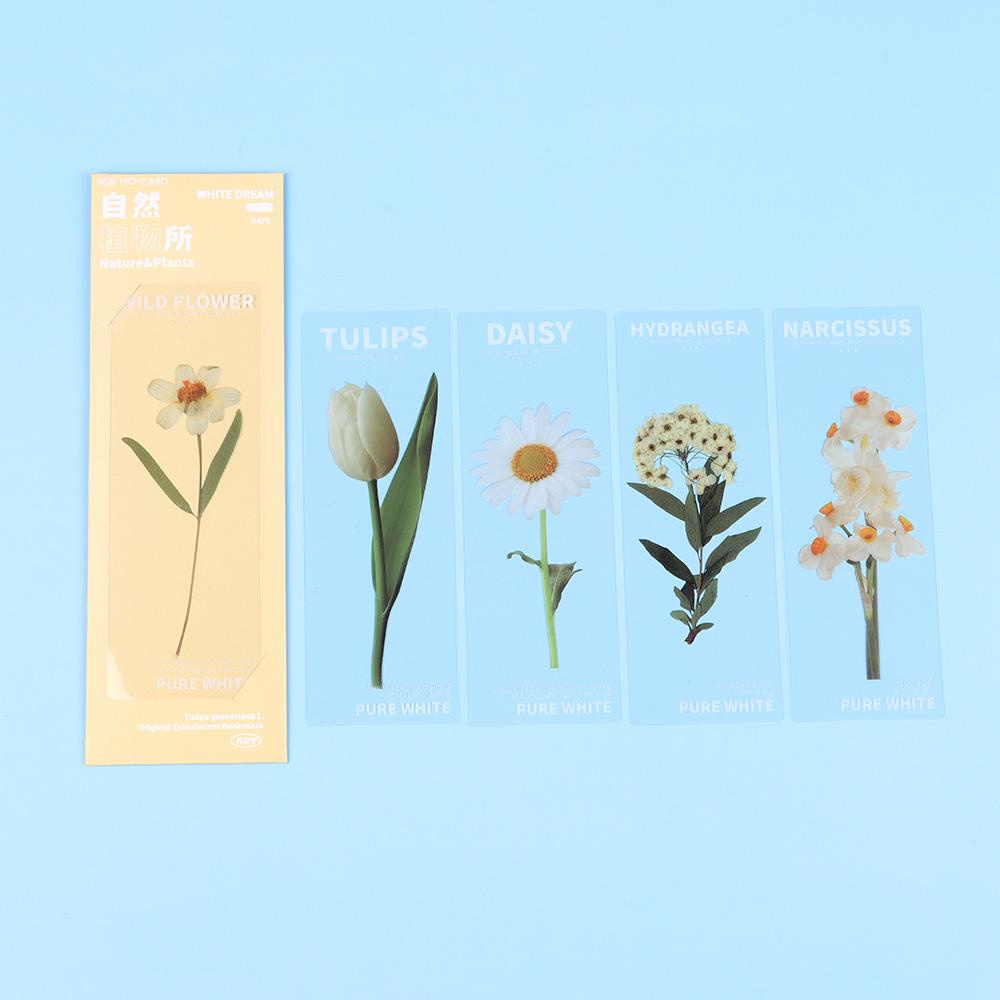Set 5 Thẻ Đánh Dấu Sách Hình Cây Tự Nhiên Nhiều Màu Sắc
