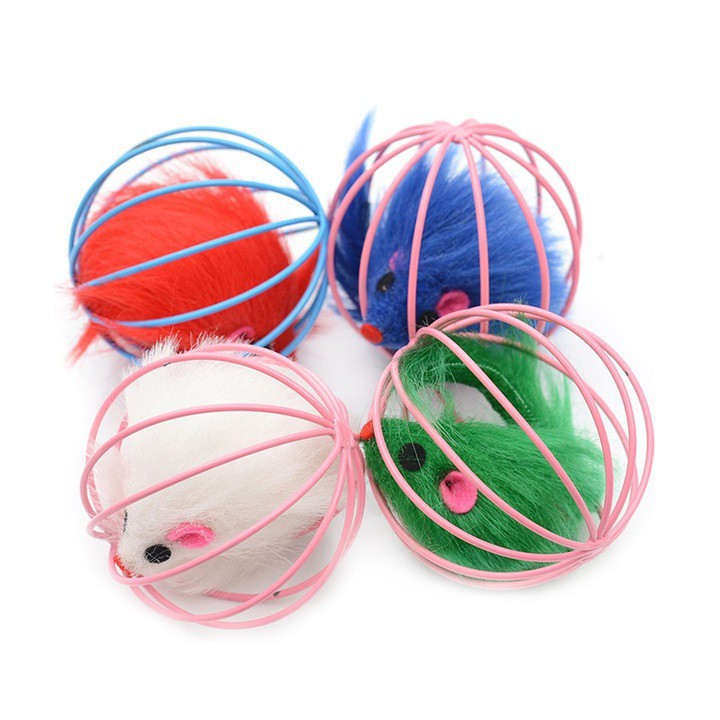 Đồ chơi lồng chuột Kún Miu cho chó mèo, đường kính 6cm