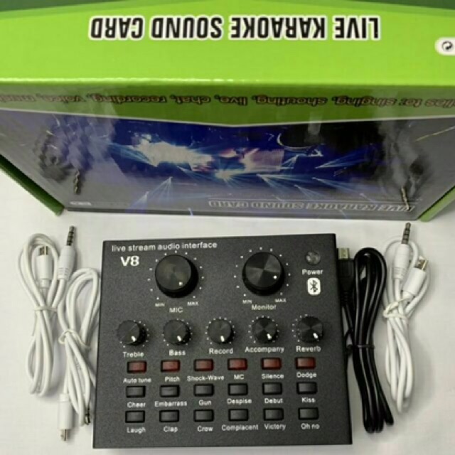 bộ livestream karaoke thu âm MICRO BM900 soudcard V8 có autotune cực hay bảo hành 6 tháng