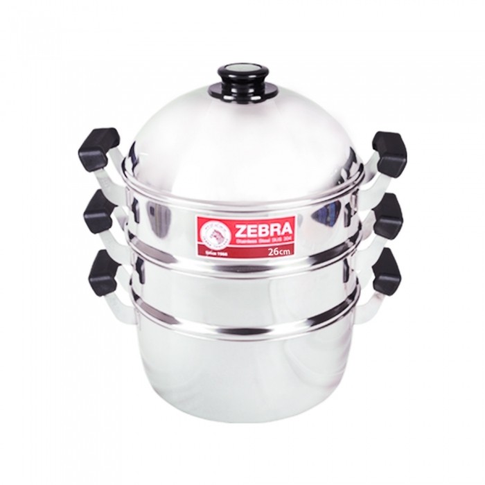 Bộ nồi xửng hấp Zebra 3 tầng, 32cm x 47cm - 164432, hàng Thái Lan inox 304