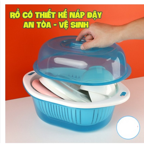 Bộ rổ chậu có nắp đậy Việt Nhật 2 size hàng cao cấp tiện lợi (MS:3271/3272)