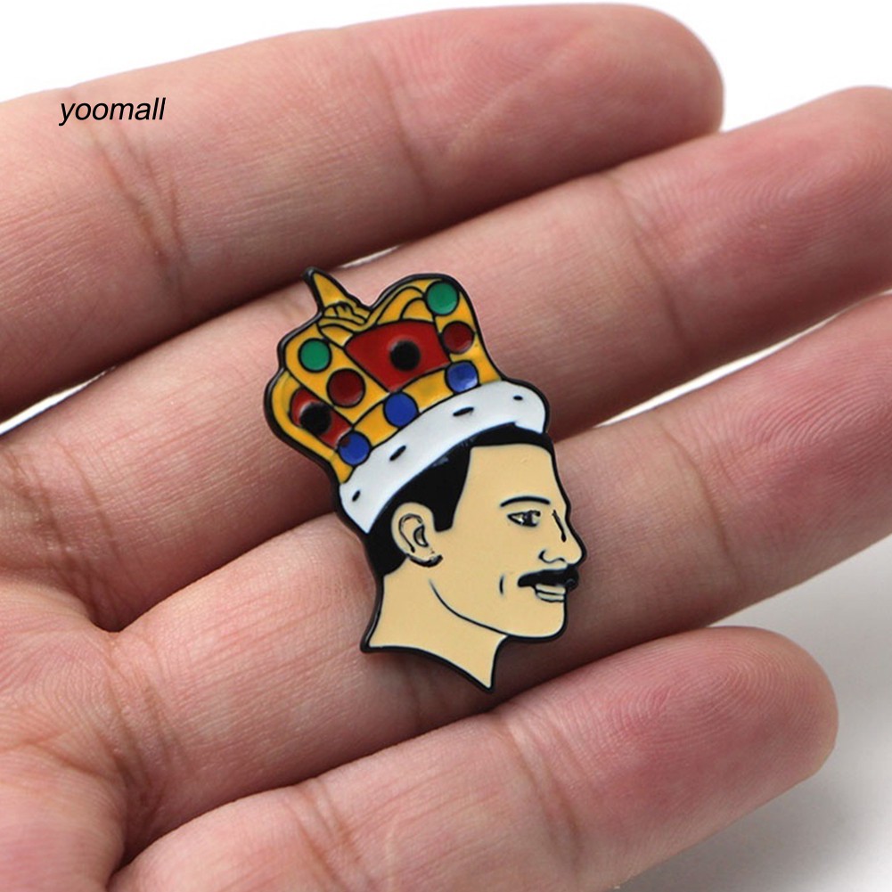 YOML✔Singer Band Music Art Freddie Mercury Brooch Pin Collar Jacket Enamel Badge