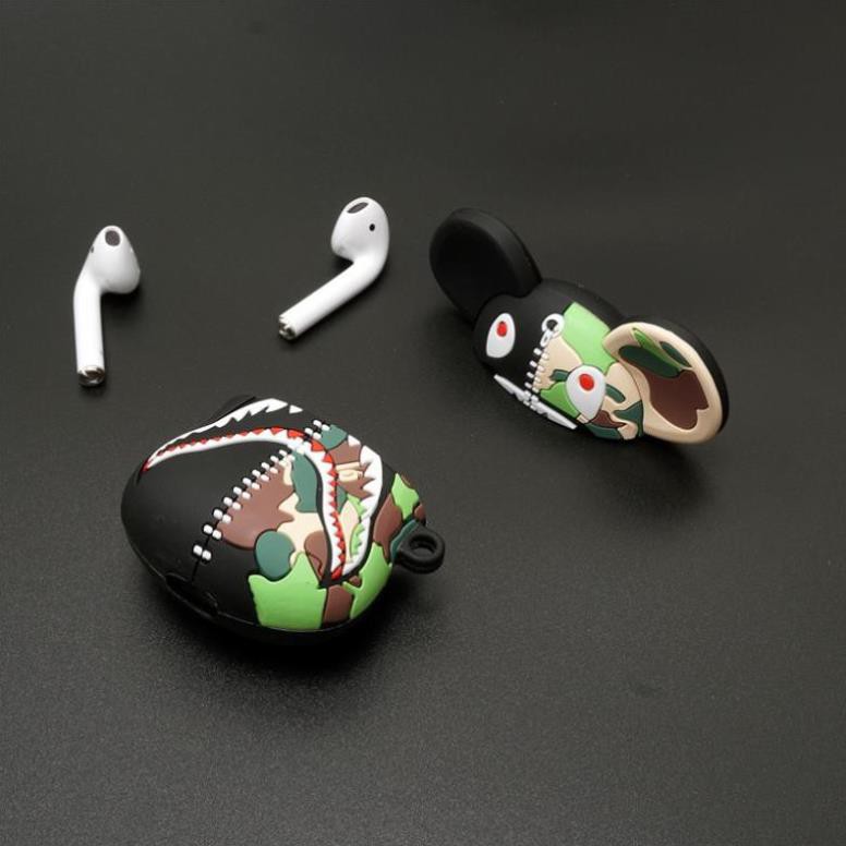 Case Vỏ Bao Airpods Đựng Tai Nghe Airpod 1 2 Pro Bape Chất Liệu Silicon Dẻo - Chin Chin Shop