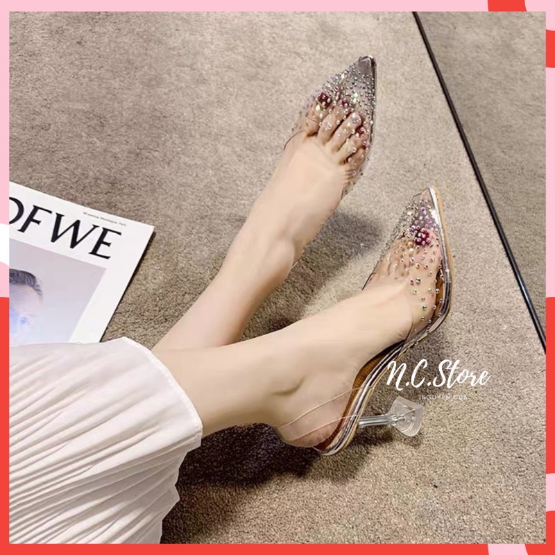 Guốc pha Lê Hoa Đá 7p cực xinh 💋 fullsize💋 hàng QC