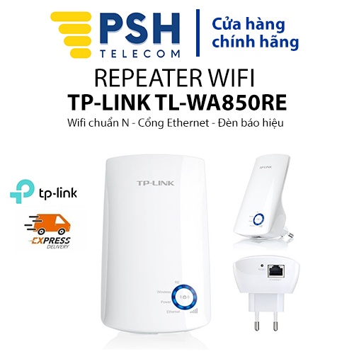 Bộ kích sóng wifi TP-Link TL-WA850RE tốc độ 300Mbps , thiết bị mở rộng sóng wifi TP-Link PSH Telecom