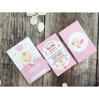 ♥️ Shop Uy Tín ♥️ TThiệp Sinh Nhật - Thiệp Thôi Nôi - Thiệp Đầy Tháng BABY GIRL in nội dung theo yêu cầu dành cho BÉ GÁI