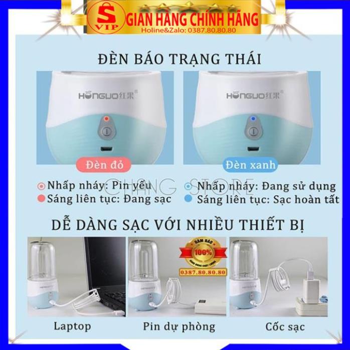 [ PHIÊN BẢN MỚI - 6 LƯỠI ] Máy xay sinh tố cầm tay mini sạc điện/ Máy xay cầm tay đa năng xay thịt, xay hoa quả Honguo