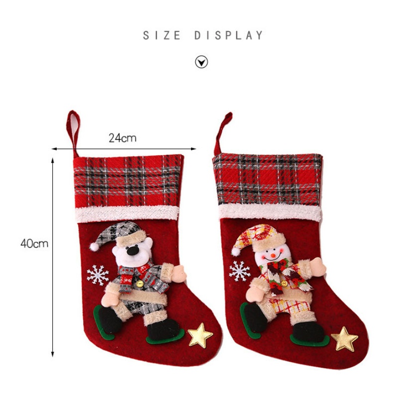 Vớ Treo Đựng Quà Giáng Sinh Nhiều Kiểu Dáng / Búp Bê Ông Già Noel Hoạt Hình / Người Tuyết / Cây Thông