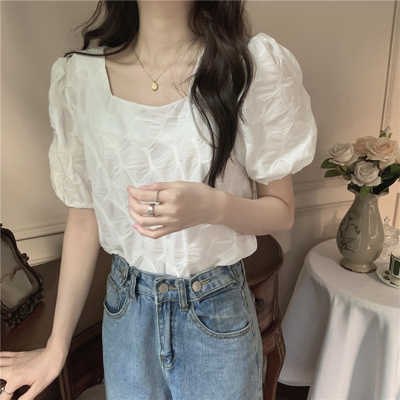 Áo Sơ Mi Ngắn Tay Cổ Vuông Thời Trang Mùa Hè 51614