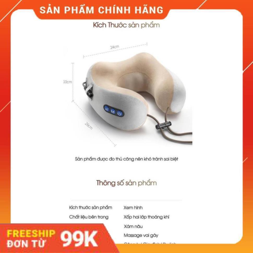[FreeShip99K] Gối Massage Vòng Cổ Chữ U 360 Đa Năng - Hỗ Trợ Mát Xa Vùng Cổ Vai Gáy