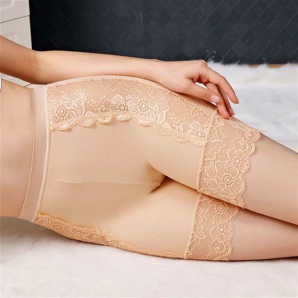Quần Short An Toàn Lưng Cao Bằng Lụa Phối Ren Thời Trang Hàn Quốc Cho Nữ