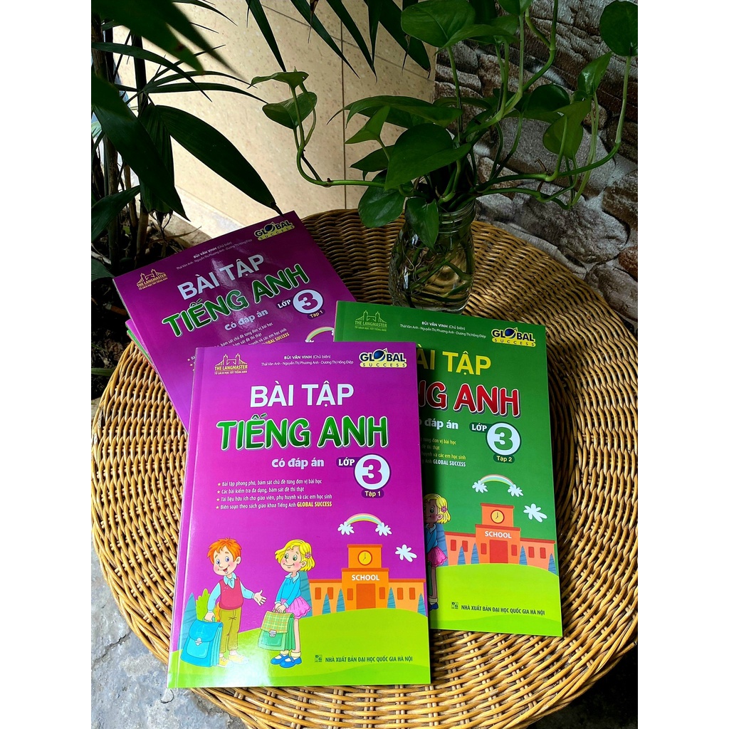 Sách - GLOBAL SUCCESS - Combo Bài tập tiếng anh lớp 3 tập 1 + tập 2 (có đáp án)