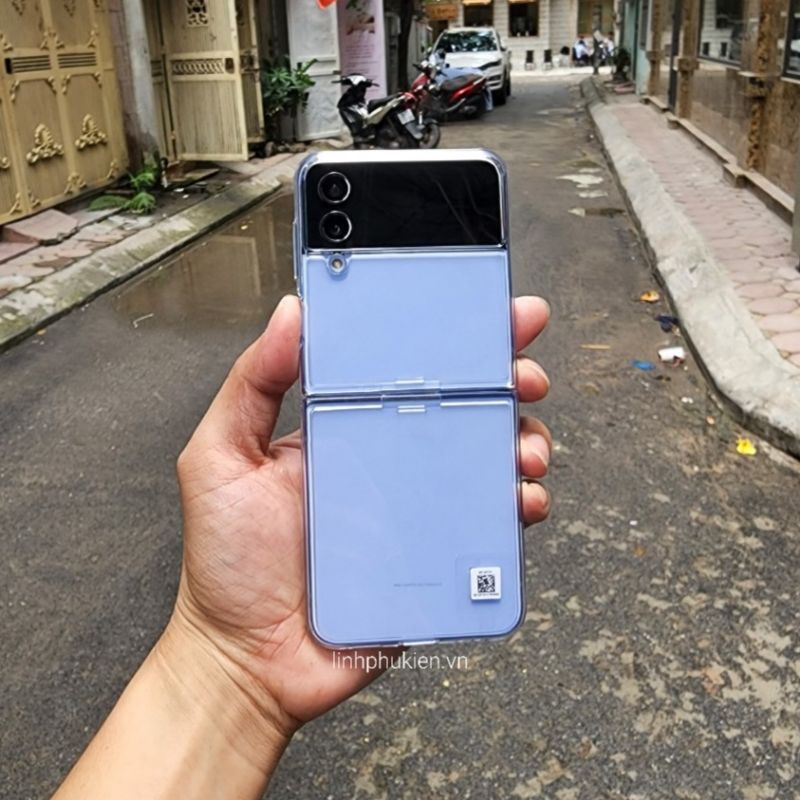 Ốp lưng Samsung Galaxy Z Flip 4 - Flip 3 Clear Cover With Ring Transparency Trong Suốt - Hàng chính hãng
