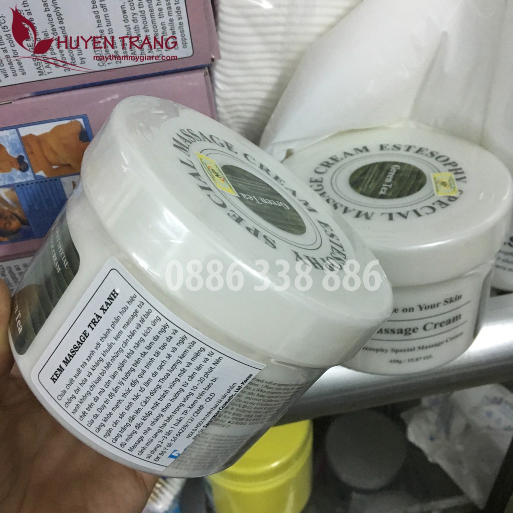 Kem Massage Mặt Trà Xanh ESTESOPHY Hàn Quốc 450g Kem Mát Xa Cho Da Dầu Dùng Trong Spa, Thẩm Mỹ Viện Huyền Trang NANOCEE