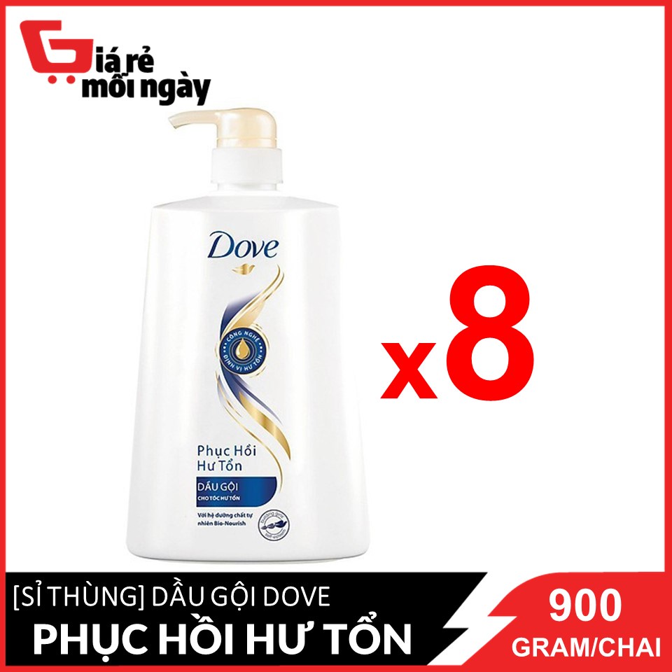 [HCM][Giá sỉ] Nguyên thùng Dầu gội Dove Phục hồi Hư tổn 900gx8