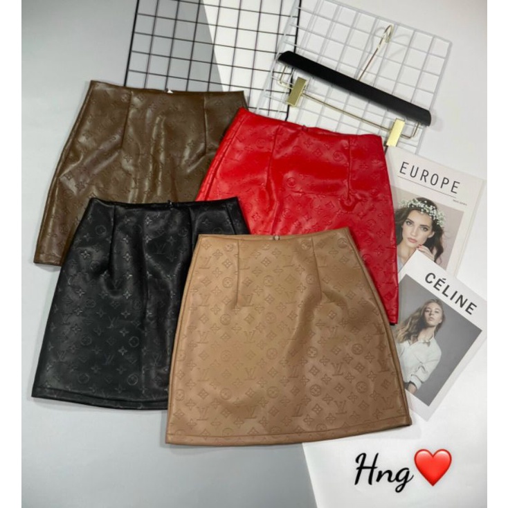 Chân váy da lv ngắn có quần trong