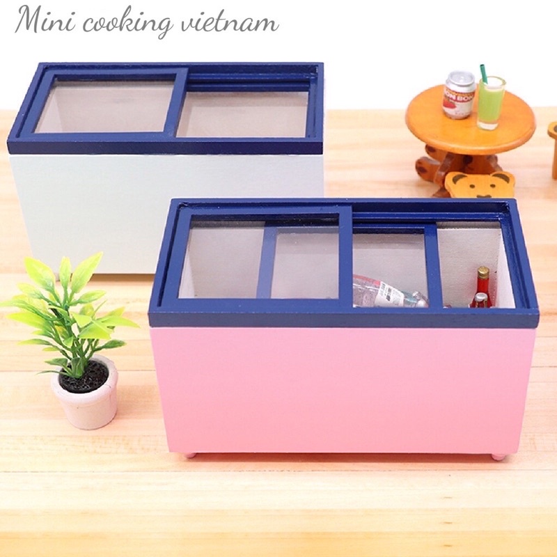 Mô hình tủ lạnh ngang cho nhà búp bê / Mini cooking vietnam