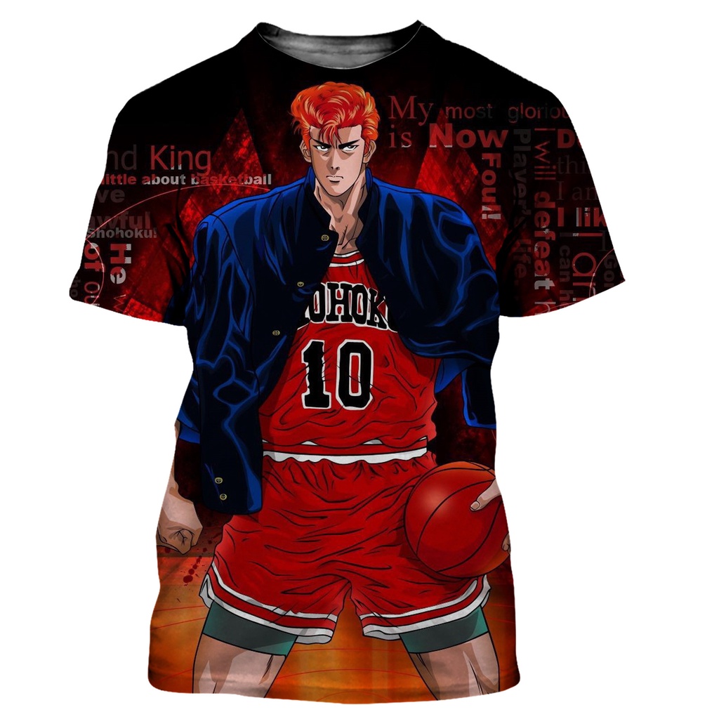 Áo Thun Tay Ngắn In Hình Slam Dunk 3D Cá Tính Cho Nam Nữ