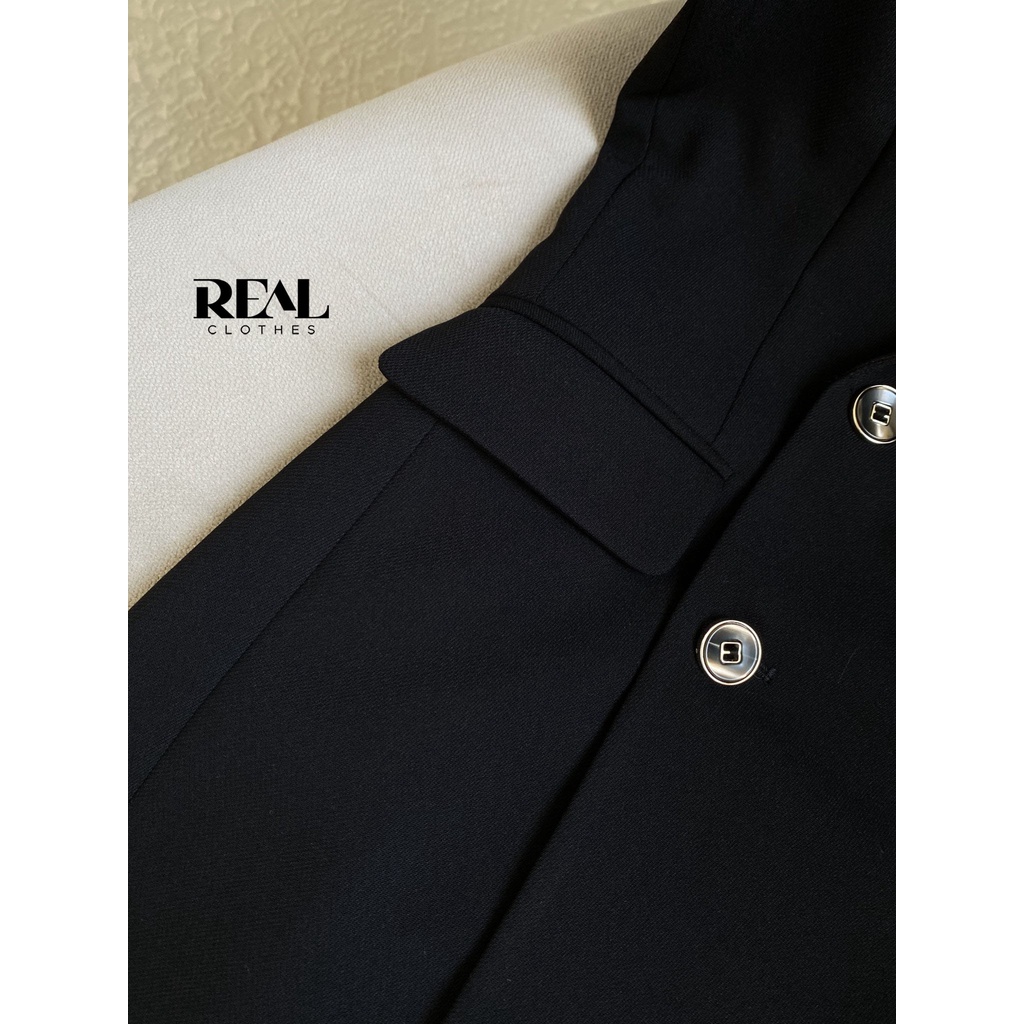 Blazer công sở dáng ôm paris đen_REAL