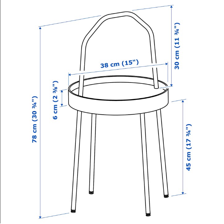 Bàn trà coffee mặt gỗ có tay cầm Burvik IKEA - 4 màu