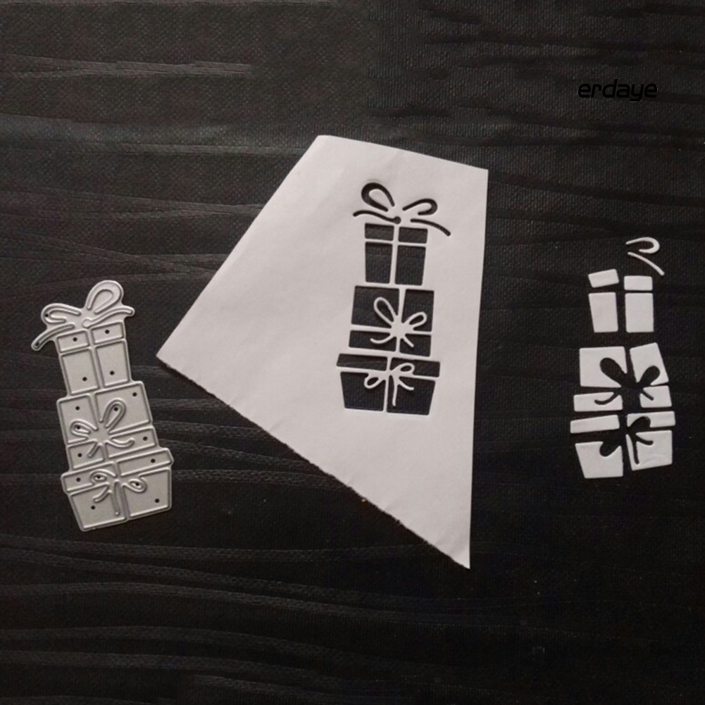 Khuôn cắt giấy làm từ kim loại hình hộp quà trang trí sổ thủ công