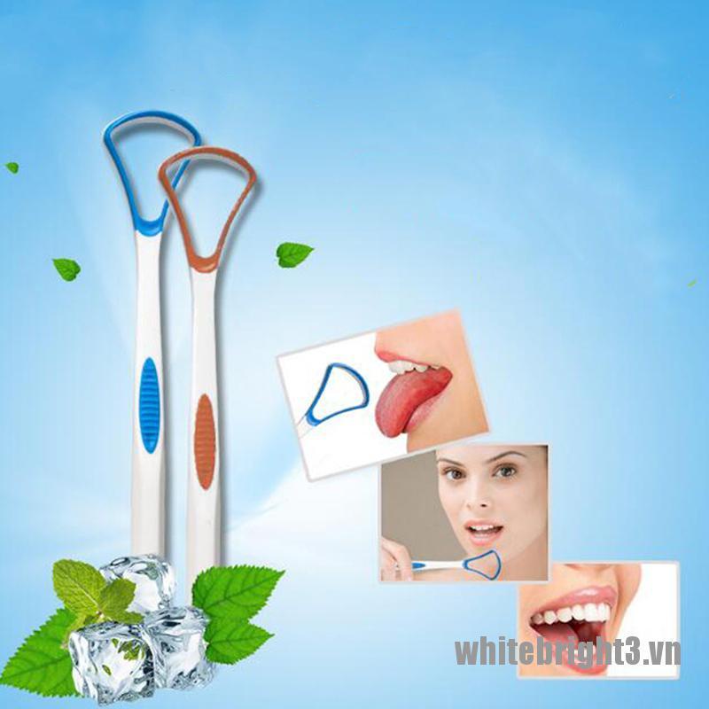 (Hàng Mới) Dụng Cụ Vệ Sinh Lưỡi Bằng Nhựa Màu Trắng