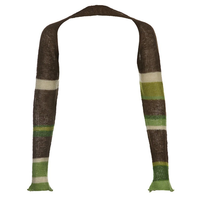 Áo Sweater Dệt Kim Tay Dài Kẻ Sọc Thiết Kế Xinh Xắn Cho Nữ