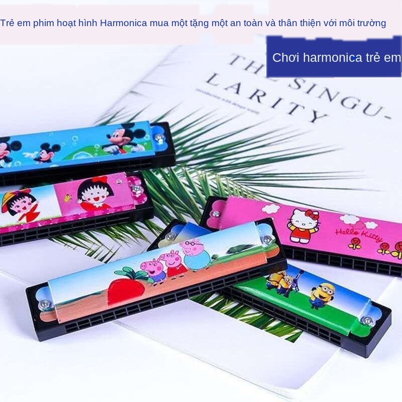 Mua Một Tặng Một Hai Trẻ Em Đồ Chơi Harmonica Dành Cho Người Lớn, Người Mới Bắt Đầu, Nhạc Cụ Cho Trẻ Em Câu Đố Mới Bắt Đầu Phim Hoạt Hình Kèn Harmonica16Lỗ